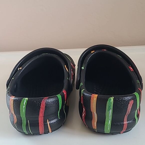 Crocs At Work Bistro Graphic Black Multi Colored Peppers Work Clogs Mules Size 6 - Picture 6 of 16